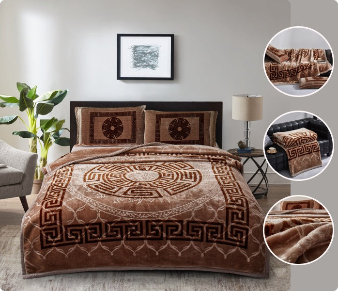 Luxury 2 Ply Heavy Blanket Thick Warm Soft Bed throw Double Sided 200 cm x240 cm