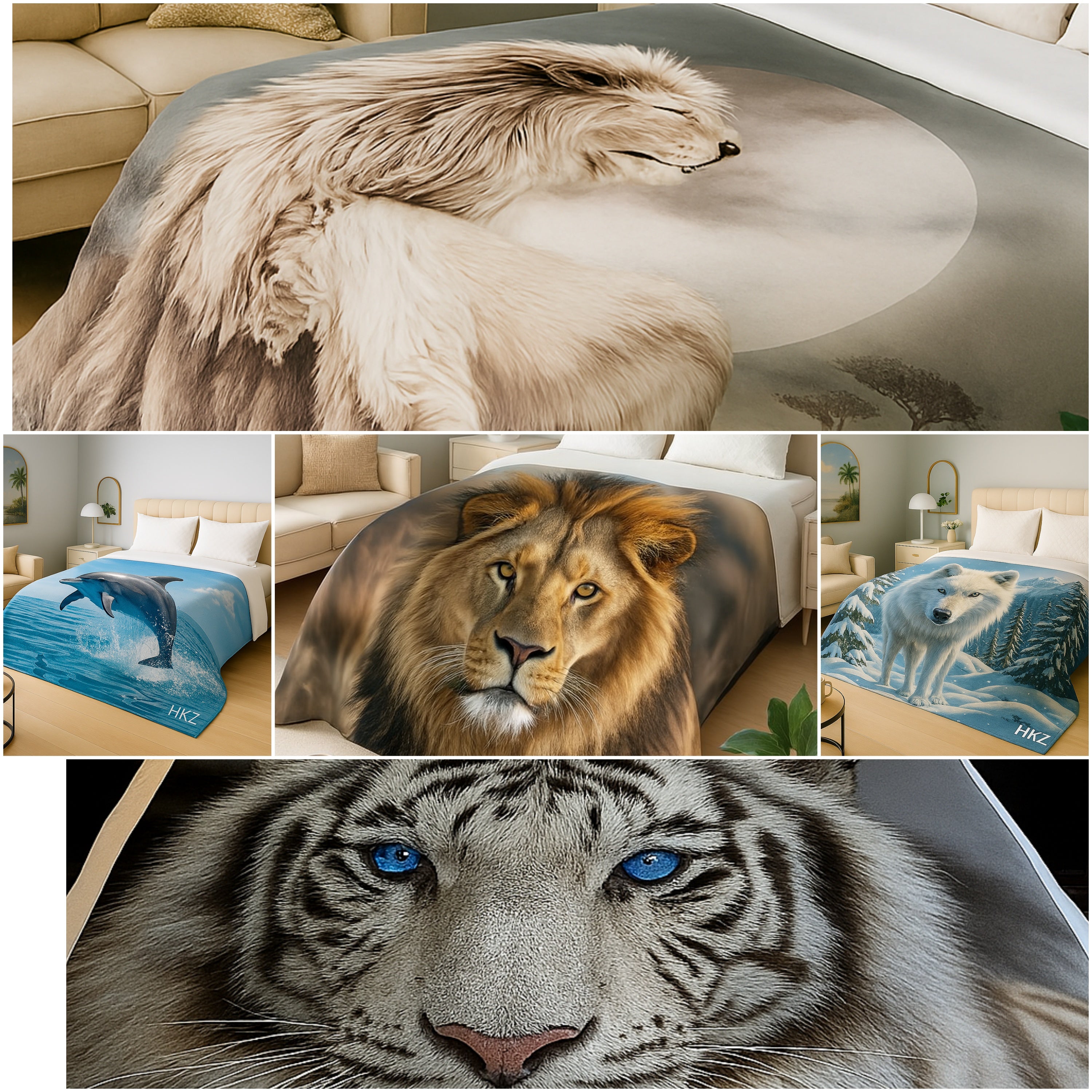 3D Luxury Digital Print Mink FAUX FUR THROW BLANKET Bed Sofa Double 150 x 200 Cm