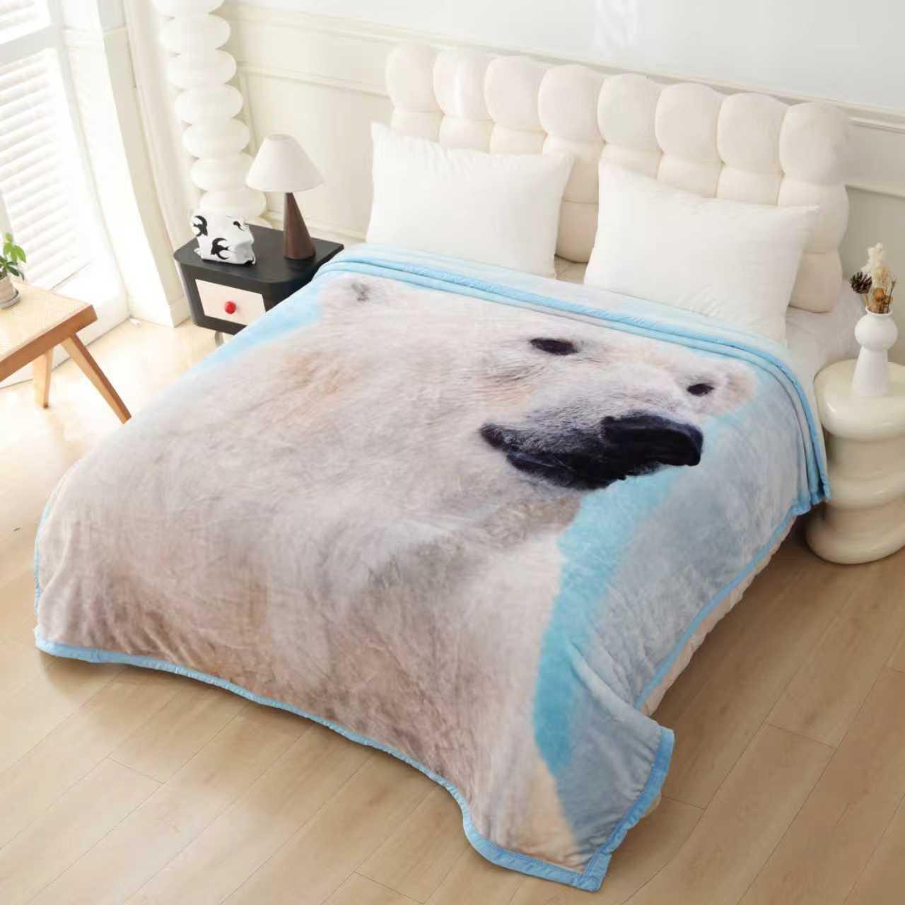 Luxury Digital Animal Print Mink FAUX FUR 2 ply Blanket Single size 160 x 210 cm